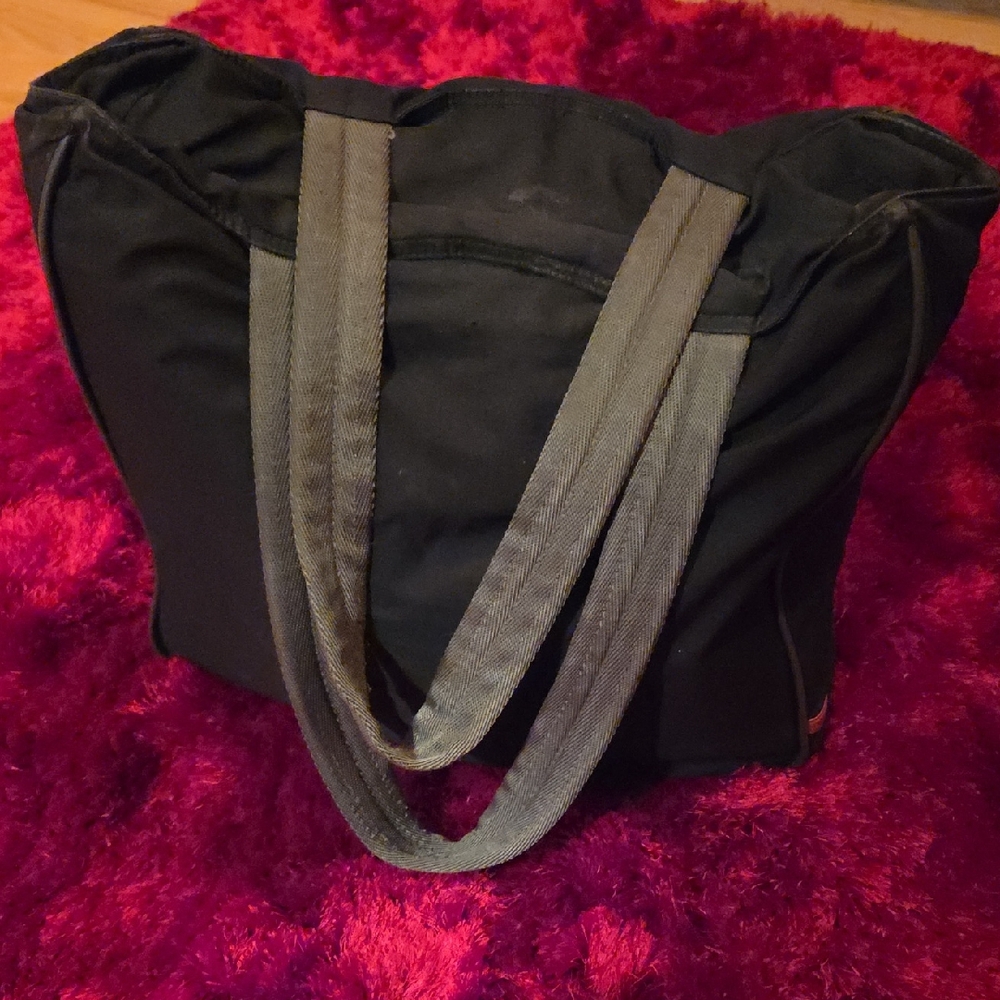 Prada Black and Gray Canvas Tote